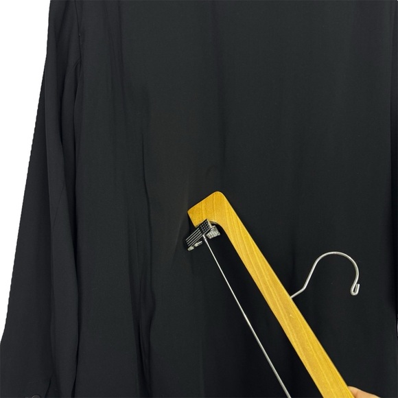 Eileen Fisher Silk Crepe Ponte Black Blazer Oversized Open Front Jacket Size 3X - Picture 7 of 9